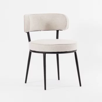 Стул Бодрум светло-бежевая ткань черные ножки 53X68X75 CM