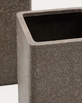 Комплект из 2 высоких кашпо Minoa с эффектом коричневого камня 44X44 CM