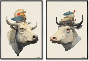 Набор из двух постеров на холсте Cow Dreams 75X105 / 75X105 CM