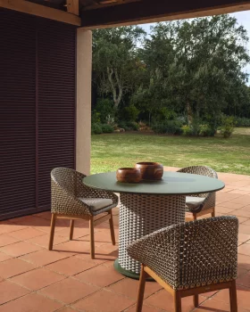 Стул Olbia из синтетического ротанга и массива тика FSC 100% 60X60X77 CM