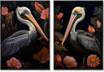 Набор из двух постеров на холсте Beautiful Pelicans 75X105 / 75X105 CM