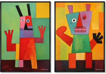 Набор из двух постеров на холсте Happy Creatures 75X105 / 75X105 CM