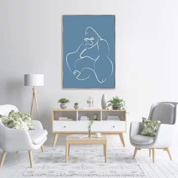 Репродукция на холсте Gorilla on blue 75X105 CM
