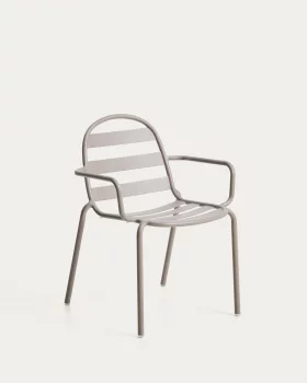 Штабелируемый садовый стул Joncols из алюминия с отделкой в цвете тауп 61X58X82 CM