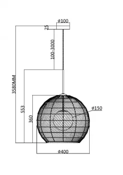 Подвесной светильник Стебель 40X3580 CM