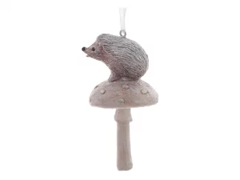 Елочное украшение Ёжик и гриб 4X4X7,5 CM