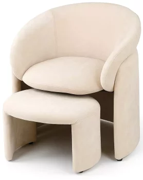 Кресло с оттоманкой Hug 72X63X80 / 60X35X52 CM