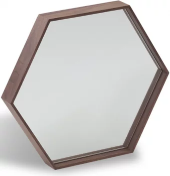 Зеркало с шестигранной рамой из ореха HV-MR45 46X40X6 CM