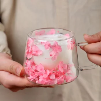 Чашка 200 мл кофейная Petals лепестки между стенками термостекло P.L. Barbossa [1]
