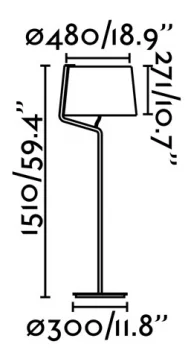 Торшер Berni 48X48X151 CM белый