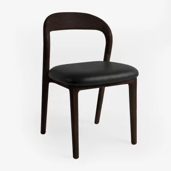 Стул Лугано без подлокотников черная экокожа береза тон рич 46X45X78 CM