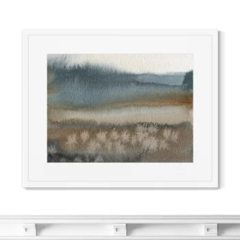 Постер Symphony of autumn lake in the fog 52X42 CM