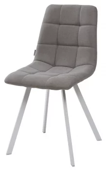 Стул CHILLI SQUARE UF860-08B серый, ткань / белый каркас 46X55X89 CM