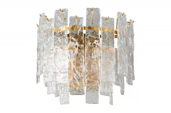 Бра Ice из рифленого стекла и латуни 36X19X32 CM