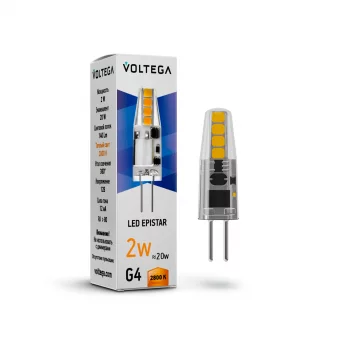 Светодиодная лампа Voltega Simple LED Epistar G4 2Вт (≈20Вт) 2800K