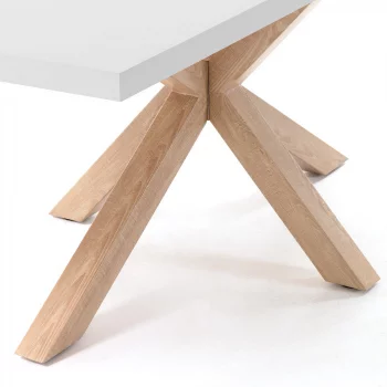 Стол из ДСП и HPL пластика New Argo 160X100X78 CM ножки из стали покраска под дуб