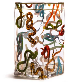 Стеклянная ваза Snakes 15X15X30 CM
