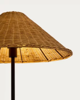 Напольный светильник Urania из ротанга и металла с черным покрытием 61X61X154 CM