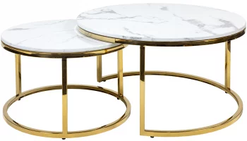 Комплект столиков Goldy Marble 80X80X43 / 70X70X39 CM
