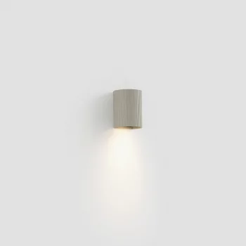 Серый круглый настенный светильник SOLE с рифлением 8X6,5X10 CM
