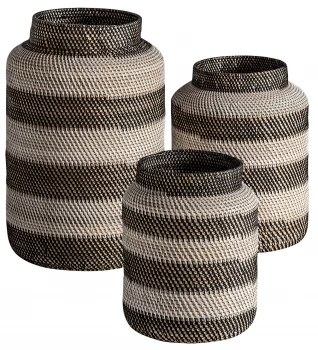 Набор из трёх ваз Zirba 37X37X61 / 34X34X46 / 28X28X39 CM
