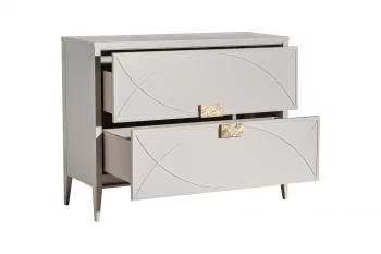 Бежевый комод с 2 ящиками 100X80X40 CM