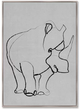 Репродукция на холсте Rhino on gray 75X105 CM