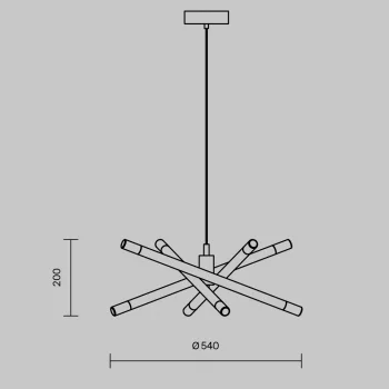 Подвесной светильник Жезлы 58X58X21 CM