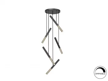 Люстра Edna 5L черный / золотой 43X126 CM