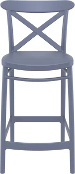 Стул пластиковый полубарный Cross Bar 45X50X96 CM серый