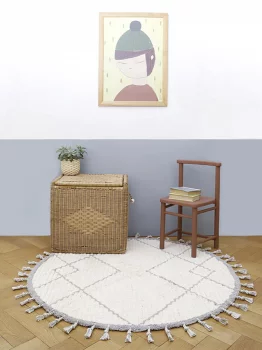 Круглый ковер из натурального хлопка Come Ø120 CM
