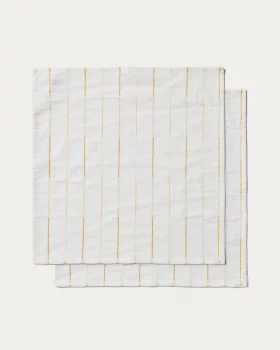 Комплект из 2 хлопковых жаккардовых салфеток Anila желтого цвета 35X35X1 CM