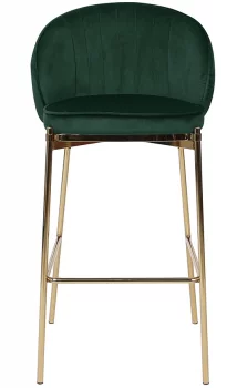 Стул барный Coral 50X49X105 CM тёмно-зелёный велюр