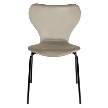 Комплект из 2 стульев Seven Style латте велюр с чёрными ножками 47X47X78 CM