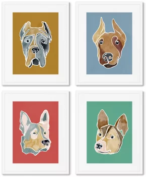 Набор постеров Happy dogs No4 42X52 / 42X52 / 42X52 / 42X52 CM