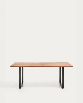 Стол Uxue из массива акации с чёрными стальными ножками 180X90 CM