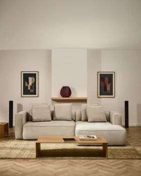 Диван-кровать Marela с правым шезлонгом, бежевый 276X172.5X87 CM