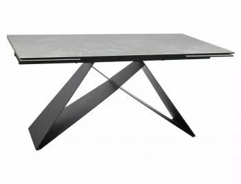 Стол обеденный Signal WESTIN Ceramic 160 раскладной (Diamond Cream кремовый/черный мат)