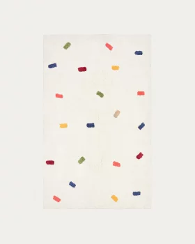 Ковер Epifania из 100% хлопка с разноцветными точками белый 150X200 CM