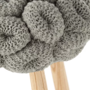 Мягкий табурет Knitted 35X35X52 CM серый