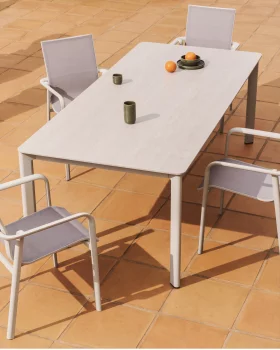 Стол Anafi из керамогранита и бежевого алюминия 220X100 CM