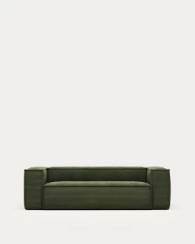 Трехместный диван Blok из зеленого вельвета 240X100X69 CM