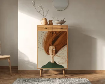 Комод Бербер Art Рыжая девушка 70X45X120 CM