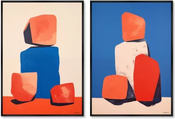 Набор из двух постеров на холсте Colors and stones 75X105 / 75X105 CM