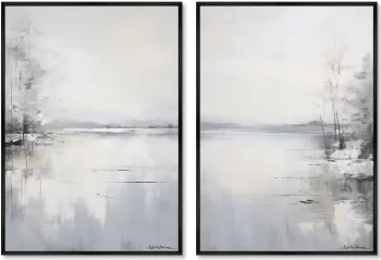 Набор из двух постеров на холсте Landscape collection Winter lake 75X105 / 75X105 CM