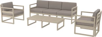 Комплект пластиковой мебели Mykonos 200X72X75 / 73X72X75 / 73X72X75 / 130X65X33 CM