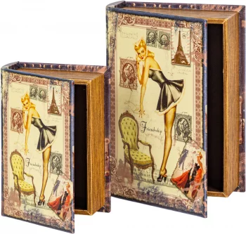 Набор из двух шкатулок в виде книг Laurin 19X8X27 / 14X6X20 CM
