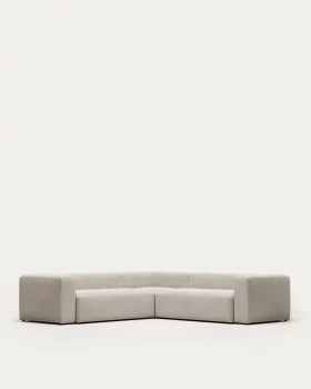 Бежевый угловой диван Blok из шенилла на 4 места 290X290X69 CM