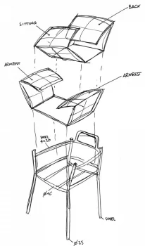 Стул c подушками Brezza 62X55X79 CM