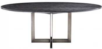 Обеденный стол с дубовым шпоном Melchior Oval 200X120X76 CM угольного цвета